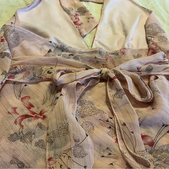 Y2K Forever 21 Floral Halter Tie Pink Top Women’s Medium - Picture 5 of 9